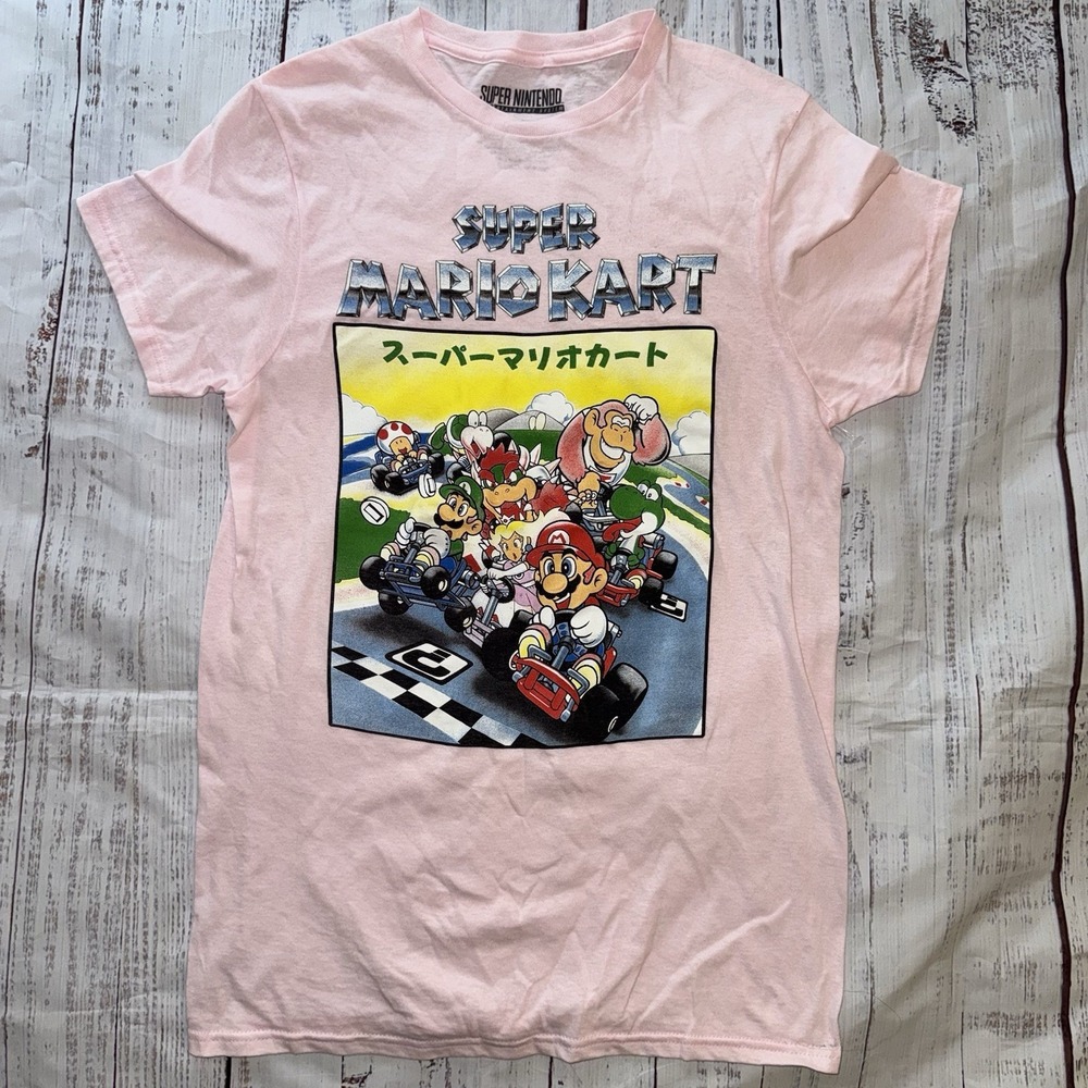 Women's Nintendo Super Mario Kart‎ Pink T Shirt Size Small Official Merch